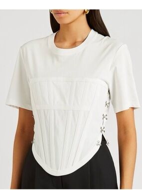 dion lee corset shirt WHITE